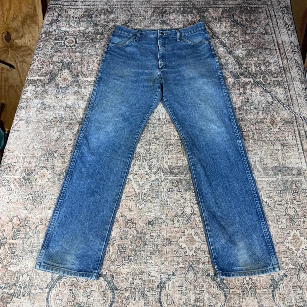 Wrangler 13MWZ Cowboy Cut Blue Jeans Mens 36x34 Vintage Made in USA Denim Pants